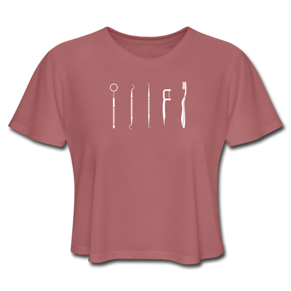 Women's Instruments Cropped T-Shirt - mauve