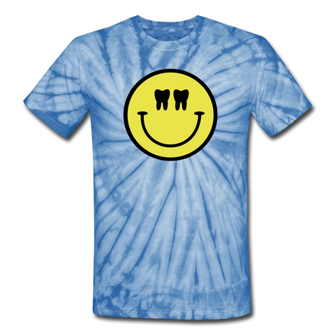 Smiley Tie Dye T-Shirt - spider baby blue